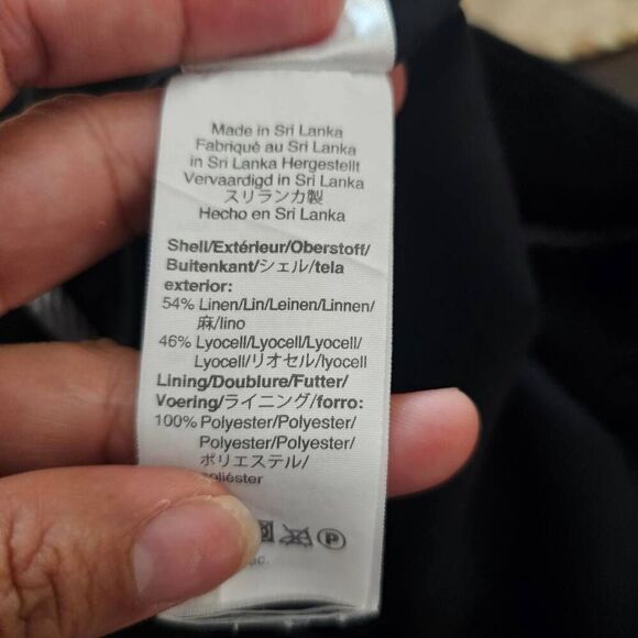 J. Crew Navy Wide Leg Cropped Linen Pants Size 4 - Picture 6 of 9